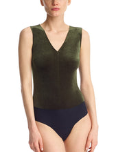 Load image into Gallery viewer, Commando -  Velvet V-Neck Bodysuit Dark Olive