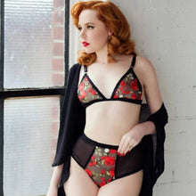 Load image into Gallery viewer, With Love Lingerie - Mercy Bralette Embroidery Red & Black