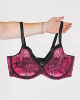 Load image into Gallery viewer, Curvy Couture - Sheer Mesh Full Coverage Unlined Underwire Bra Dramatic Rose