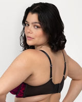 Load image into Gallery viewer, Curvy Couture - Sheer Mesh Full Coverage Unlined Underwire Bra Dramatic Rose