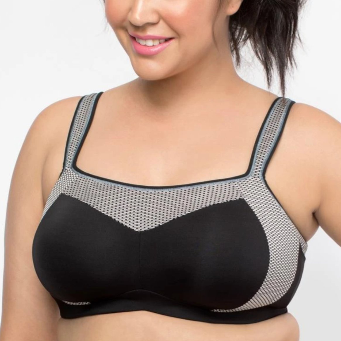 Curvy Couture - Confident Fit Sport Bra Black/Silver – Fiercewith Love