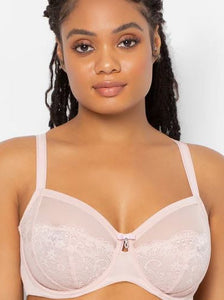 Curvy Couture - Luxe Lace Underwire Bra Blushing Rose
