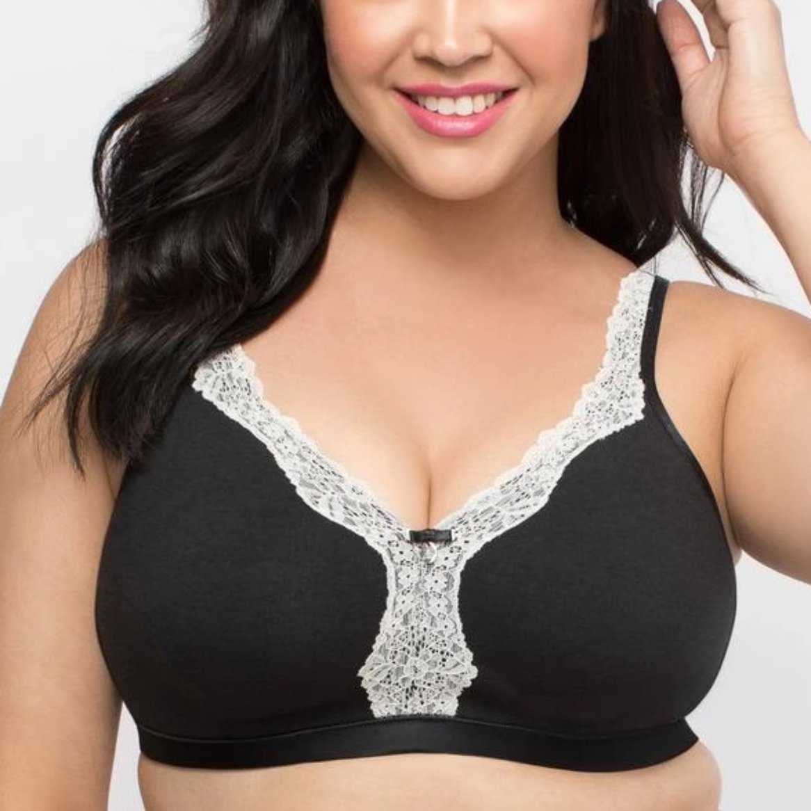 Curvy Couture - Cotton Luxe Unlined Wire Free Bra Black - FINAL SALE –  Fiercewith Love