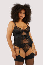 Load image into Gallery viewer, Hustler -  Fabrice Black Lace And Mesh Thong Black