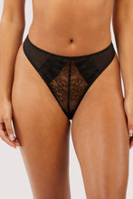 Load image into Gallery viewer, Hustler -  Fabrice Black Lace And Mesh Thong Black